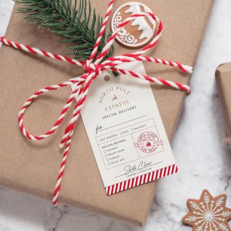 ThreeKin Collective ThreeKin Pack of 50 Christmas Gift Tags, 2 x 3 Rectangle Tag with Pre-Punched Hole, Perfect Hanging Tags for Holiday Gifts, Christmas Presents, Events and Celebrations | Gift Wrap Tags - Image 4